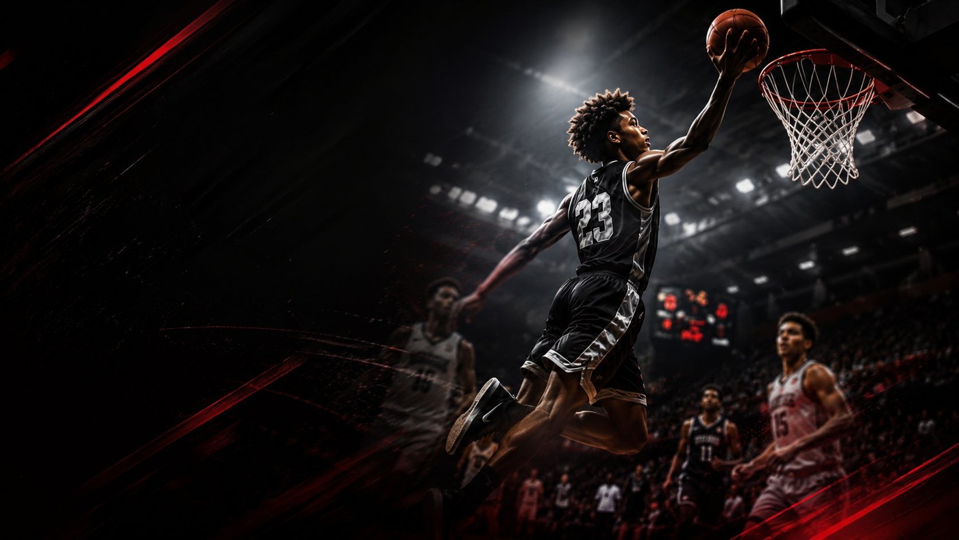 Basketball arena action